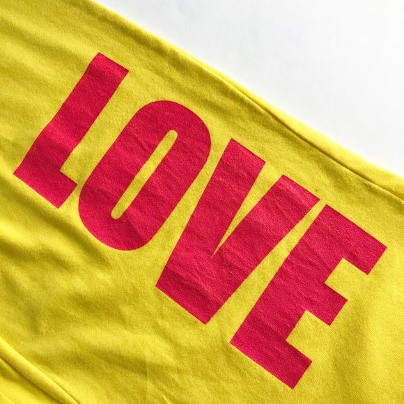 Firehouse "LOVE" Yellow Lounge Pants (Small) - Picture 4 of 6